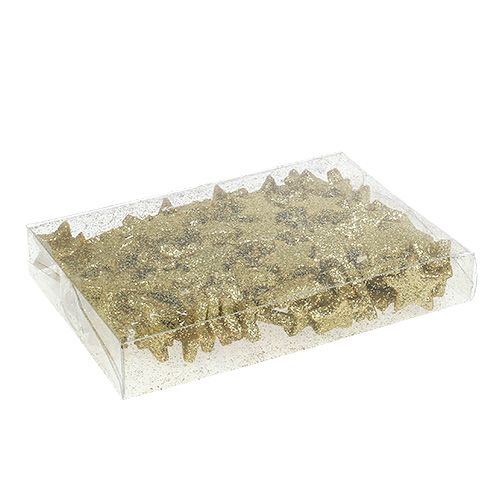 Floristik24 Vánoční hvězda sypaná zlatá 2,5cm 100p