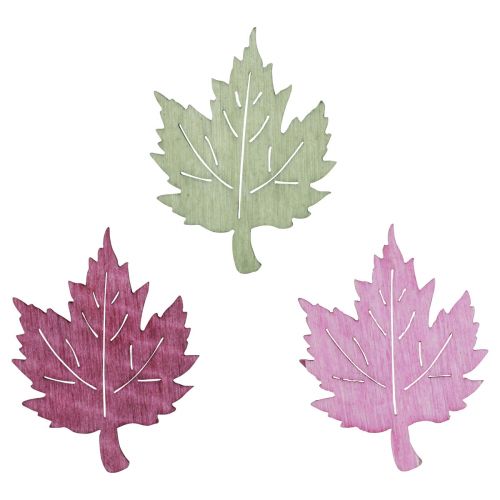 položky Bodová dekorace dřevo podzimní listí dekorace na stůl barevná 3x4cm 72p