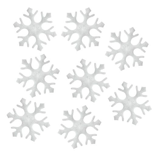 Bodová dekorace vločky bílé 3,5cm 120 ks