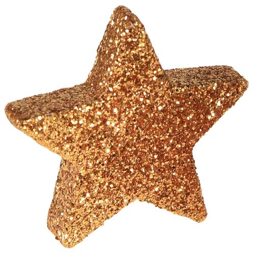 položky Bodová dekorace Vánoční hvězdy hnědá/oranžová Ø4/5cm 40 ks