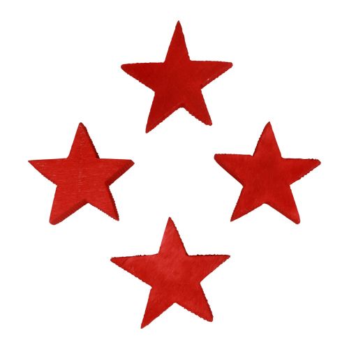 položky Bodová dekorace Vánoční hvězdy červené dřevěné hvězdy Ø4cm 24ks