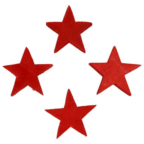 Floristik24 Bodová dekorace Vánoční hvězdy červené dřevěné hvězdy Ø5,5cm 12ks