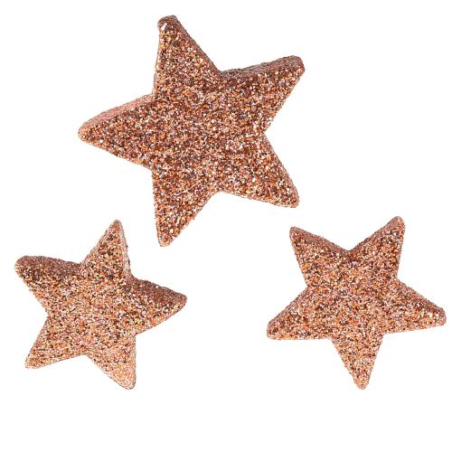 Bodová dekorace Vánoční hvězdy rozptýlené hvězdy růžové Ø4/5cm 40ks