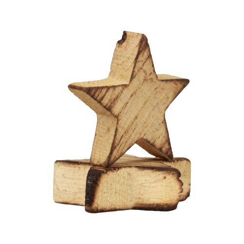 položky Bodová dekorace Vánoční hvězdy flambované dřevěné hvězdy Ø4cm 24ks
