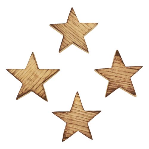 položky Bodová dekorace Vánoční hvězdy flambované dřevěné hvězdy 5,5cm 12ks