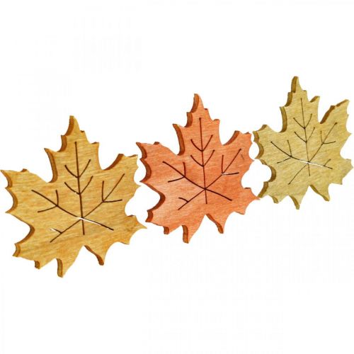 Stolní dekorace podzimní, rozptylová dekorace dřevo javorový list š4cm 72ks