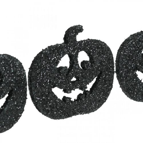 položky Bodová dekorace Halloweenská dýňová dekorace 4cm černá, třpytky 72ks