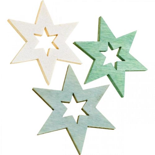 položky Dřevěné hvězdičky deco sypání Christmas Green H4cm 72p