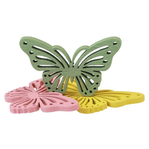 položky Shaker dřevěný motýlek barevná posypová dekorace 4,5×3cm 48 ks