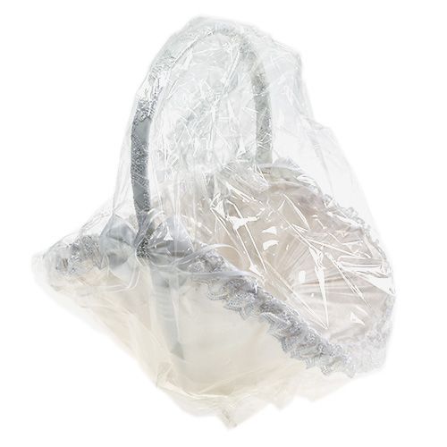 Floristik24 Košík na smetí svatební košík bílý 27cm