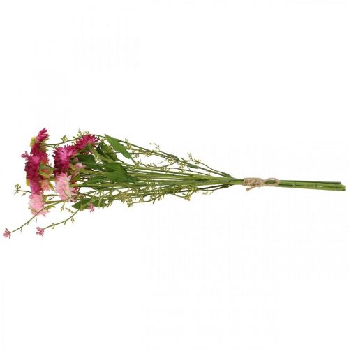 položky Rhodanthe růžovo-růžová, hedvábné květy, umělá rostlina, svazek slaměných květů L46cm
