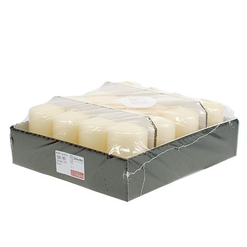 Floristik24 Sloupová svíčka 100/60 krémová 16 ks