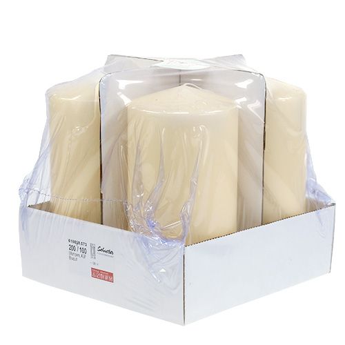 položky Sloupová svíčka 200/100 krémová 4ks