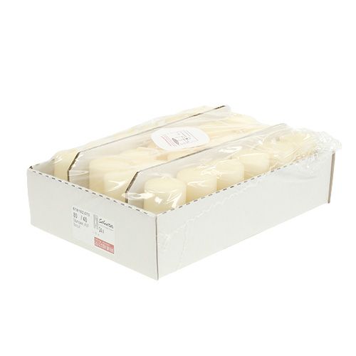 Floristik24 Sloupová svíčka 80/40 krémová 24 ks