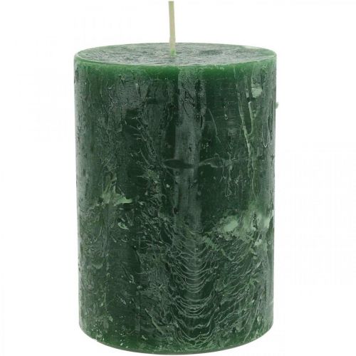 položky Jednobarevné svíčky Zelená rustikální bezpečná svíčka 80×110mm 4ks