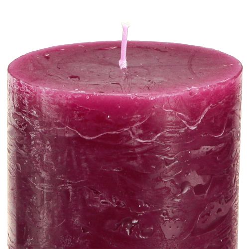 položky Sloupové svíčky jednobarevné 3 barvy Berry 70×80mm 12 ks