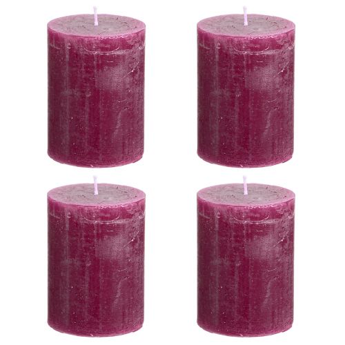 položky Pilířové svíčky stálobarevné Berry svíčky fialové 60×80mm 4 ks