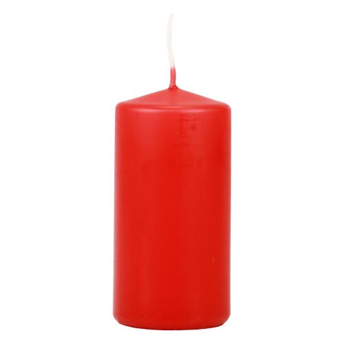Floristik24 Pilířové svíčky červené Adventní svíčky svíčky červené 100/50mm 24ks