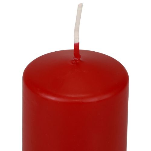 Floristik24 Sloupkové svíčky červené Adventní svíčky malé staré červené 70/50mm 24 ks