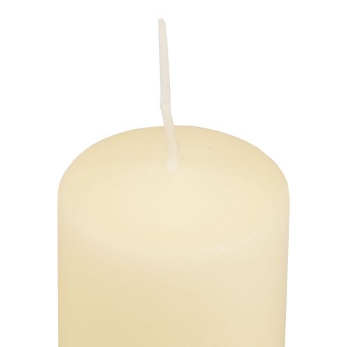 Floristik24 Pilířové svíčky krémové Adventní svíčky svíčky 120/50mm 24 ks
