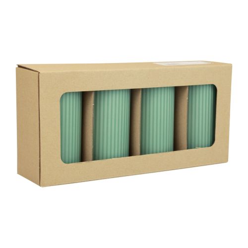 položky Pillar Candles Green Emerald Grooved Candles 70/130mm 4 ks