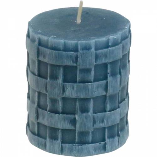 Floristik24 Svíčky sloupkové Rustic Blue 80/65 Svíčky rustikální 2 ks