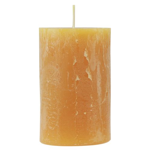 položky Sloupkové svíčky Rustikální jednobarevné adventní svíčky žluté 70/110mm 4ks