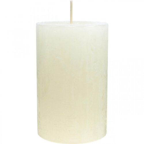 položky Sloupkové svíčky Rustikální jednobarevné adventní svíčky bílé 70/110mm 4 ks