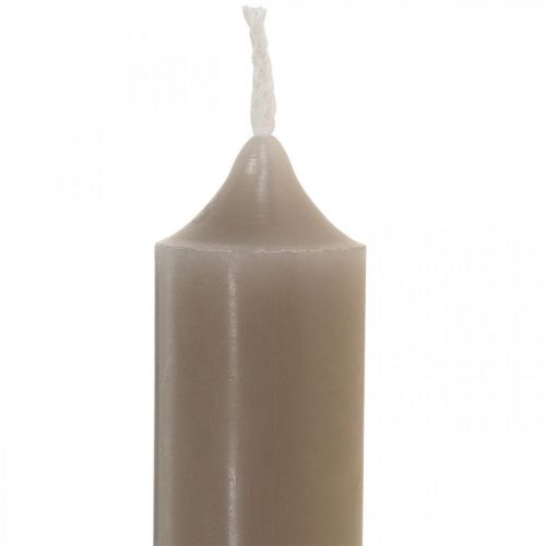 Pilířové svíčky šedé krátké svíčky Ø2,2cm V11cm 6ks