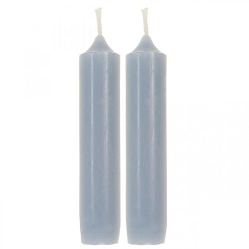 Floristik24 Sloupové svíčky světle modré, krátké, Ø2,2cm, V11cm, 6 kusů