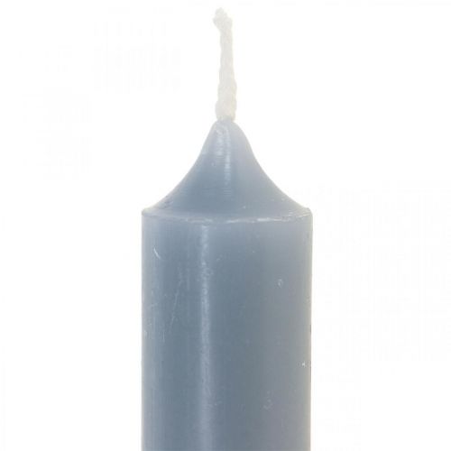 Sloupové svíčky světle modré, krátké, Ø2,2cm, V11cm, 6 kusů