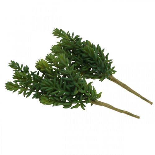 Floristik24 Šťavnatá umělá zelená rostlina k tyči 25 cm zelená 2ks