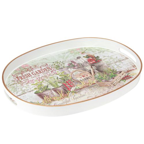 položky Oválný tác s uchem Fresh Garden Vintage 39x27x3,5cm