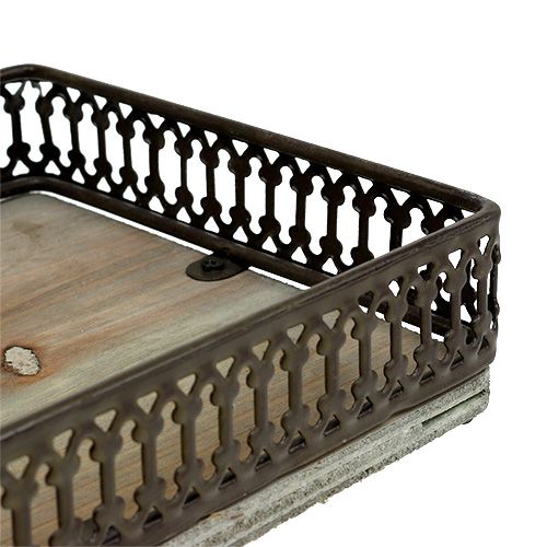 Floristik24 Podnos čtvercový 36cm x 13cm V4cm přírodní 1ks