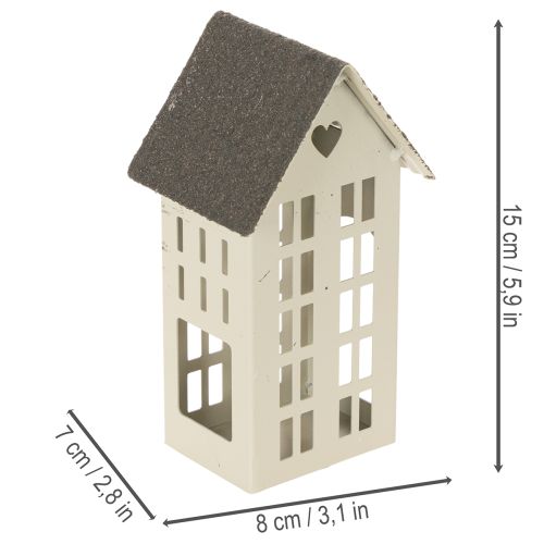 Sada světelných domů, kov, tři domy na tácu 35 cm, 1 sada | Floristik24.cz