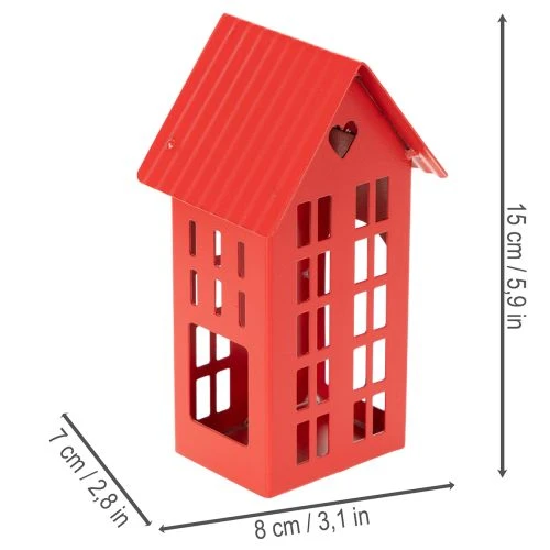 Kovový svícen na čajové svíčky, červený, s táckem 35 cm, 1 sada | Floristik24.cz