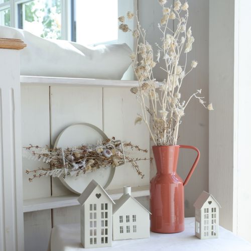 položky Stylový mini domeček na čajovou svíčku jako dekorace na stůl 15 cm