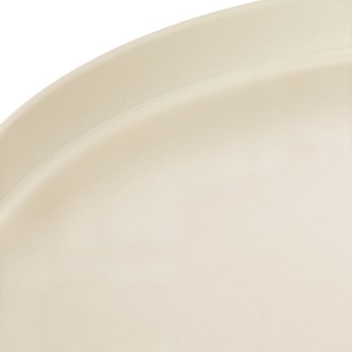 Kulatý dekorativní podnos v krémové barvě, 30 cm, na stojanu k dekoraci stolu | Floristik24.cz