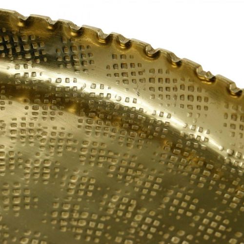Floristik24 Kulatý kovový tác, zlatý dekorativní talíř, orientální dekorace Ø30cm