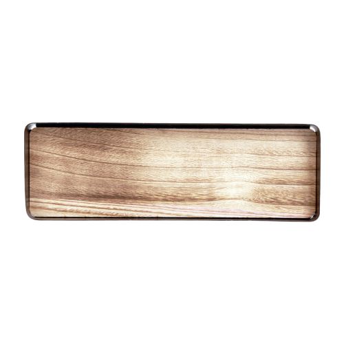 položky Dekorační tác kovový dřevo kovový tác dřevěný podnos 34,5×11×3cm