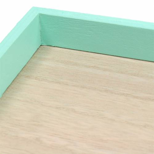 Floristik24 Dřevěný tác zelený 49cm x 16,5cm