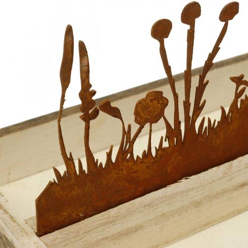 položky Dřevěný tác jarní louka, velikonoční dekorace, dekorativní tác nerez 35 × 15 cm
