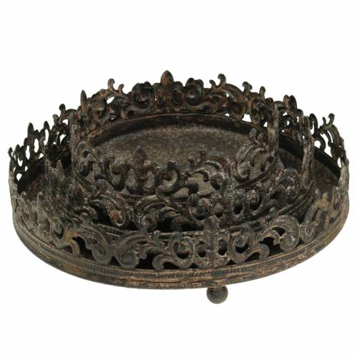 Floristik24 Starožitný kovový tác Ø16 / 20 / 25cm 3ks