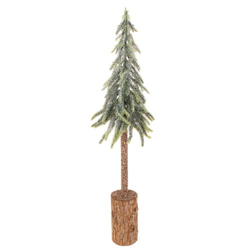 Umělá jedle, ledová úprava, s dřevěným podstavcem, zimní dekorace, 60 cm