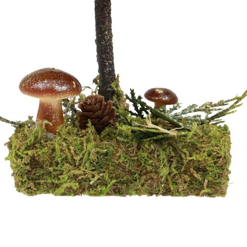 Floristik24 Dekorace jedle strom mechové šišky houby zelené zlato V35cm