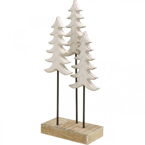 Floristik24 Vánoční dekorace jedle dřevo bílé na podstavci V28cm