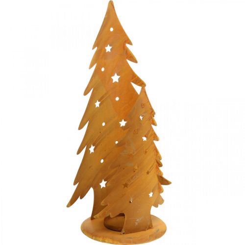 položky Lucerna vánoční stromky, kovová dekorace v patině, Vánoce V46cm Š25,5cm