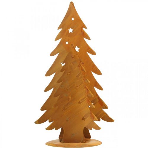 položky Lucerna vánoční stromky, kovová dekorace v patině, Vánoce V46cm Š25,5cm