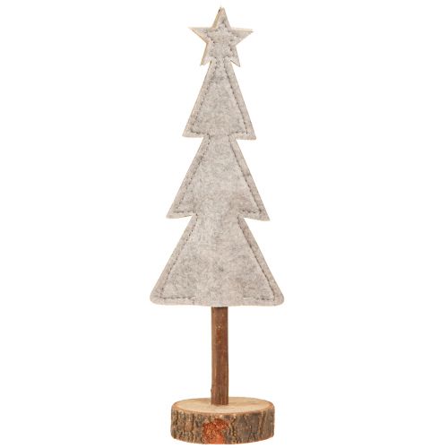 položky Vánoční stromeček z plstěné dekorace se srdíčky šedočervená 28cm 4 ks