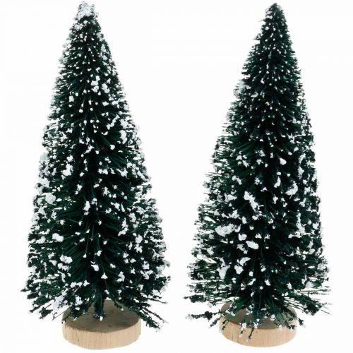 Floristik24 Dekorativní jedle se sněhem, vánoční dekorace, adventní V13cm Ø5,5cm 2 ks
